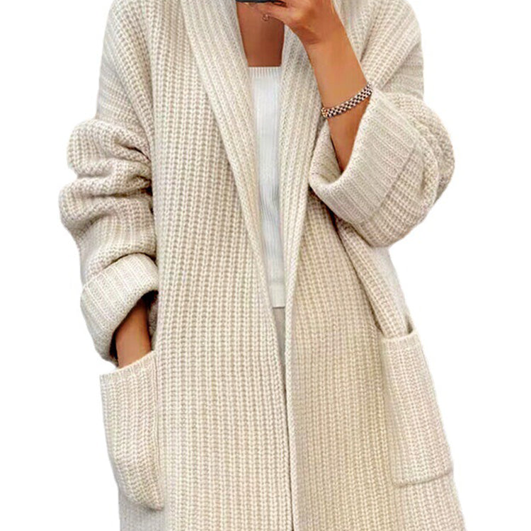 ✨500+ pieces sold🔥Women's V-neck Knitted Long Cardigan Oversized Casual Loose Sweater with Pockets
