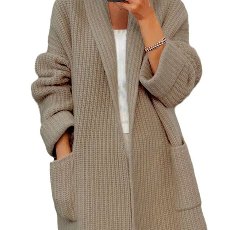 ✨500+ pieces sold🔥Women's V-neck Knitted Long Cardigan Oversized Casual Loose Sweater with Pockets