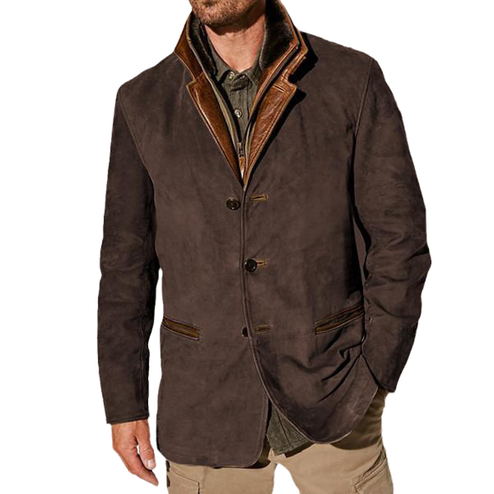 Men's Fall / Winter Vintage Fleece Suede Jackets