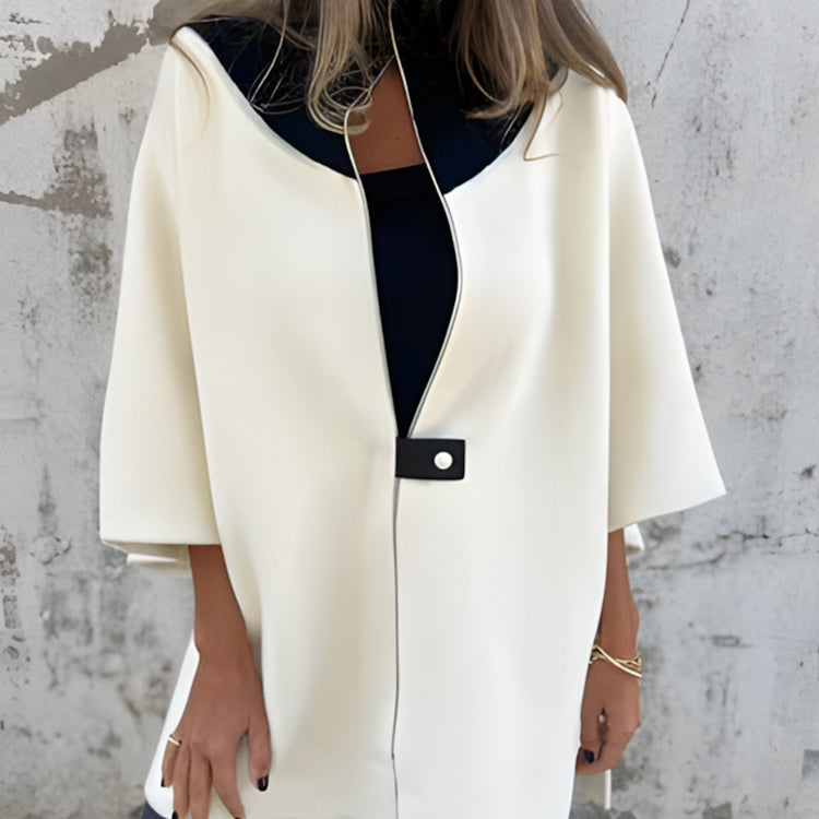 Women's Loose Stand Collar Zipper Fashion Jacket Coat