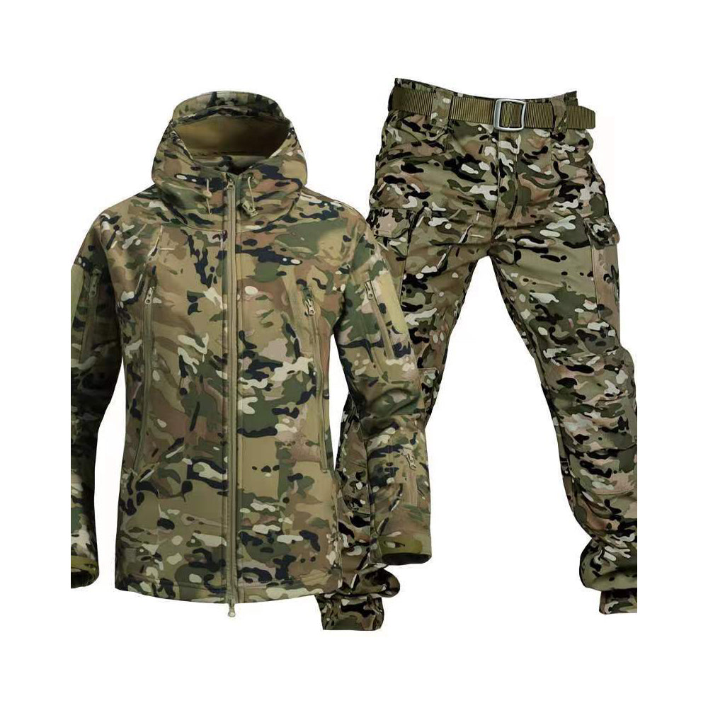 Tactical Fleece Jacket Lurker Shark Skin Outdoor Cycling Thickened Camouflage Clothing Set