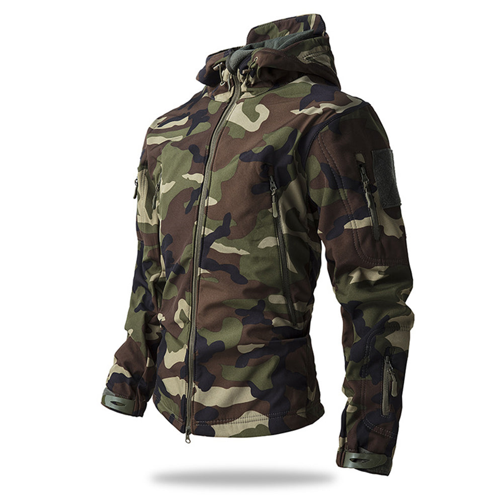 Soft Shell Fleece Hooded 3-in-1 Sharkskin Outdoor Cycling Thickened Camouflage Clothing