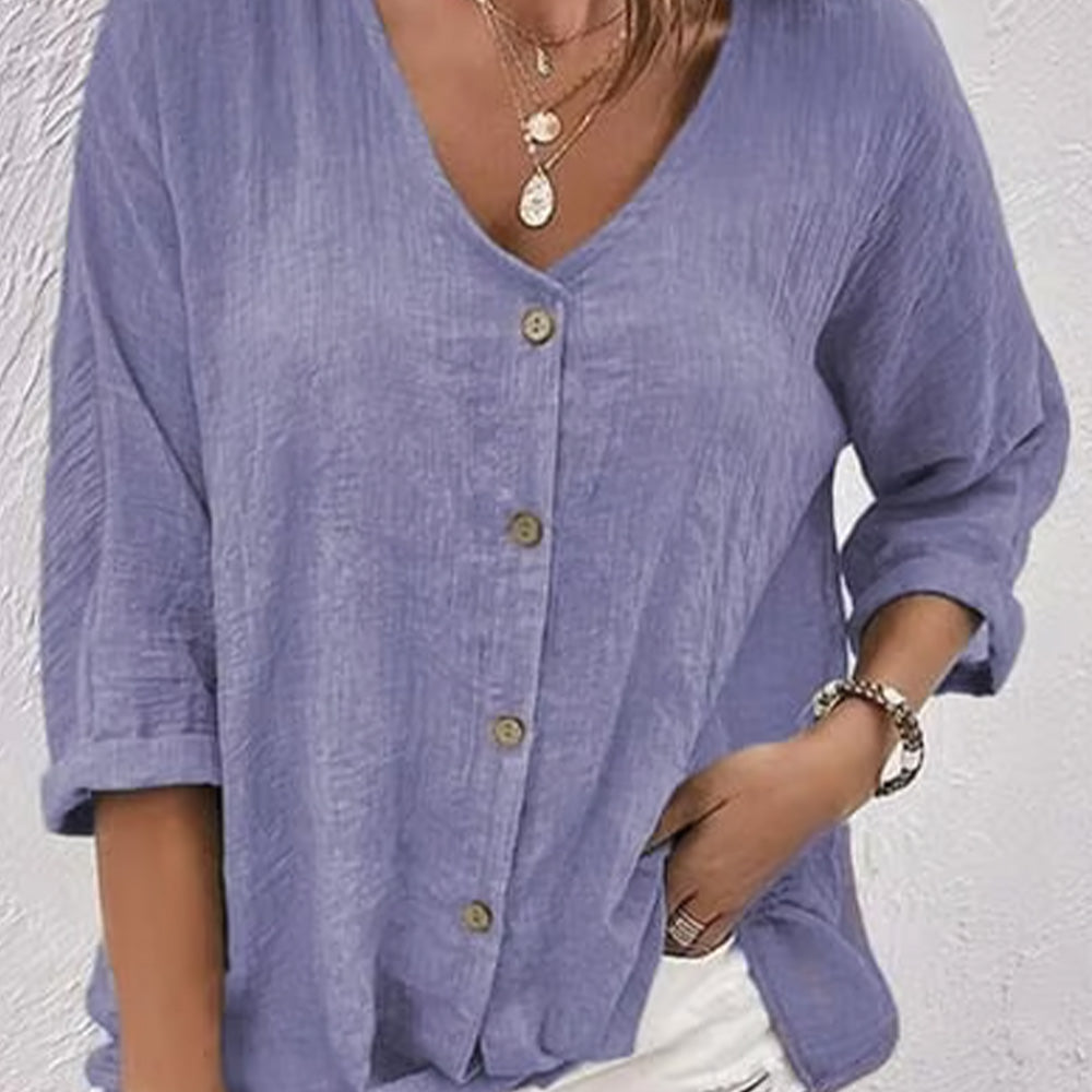 Women's Loose V-neck Pullover Shirt