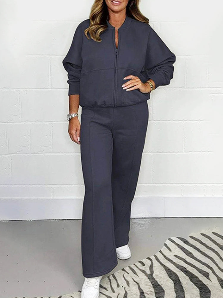 Women's Long Sleeve Sport Casual Sweatshirt Tracksuits Set