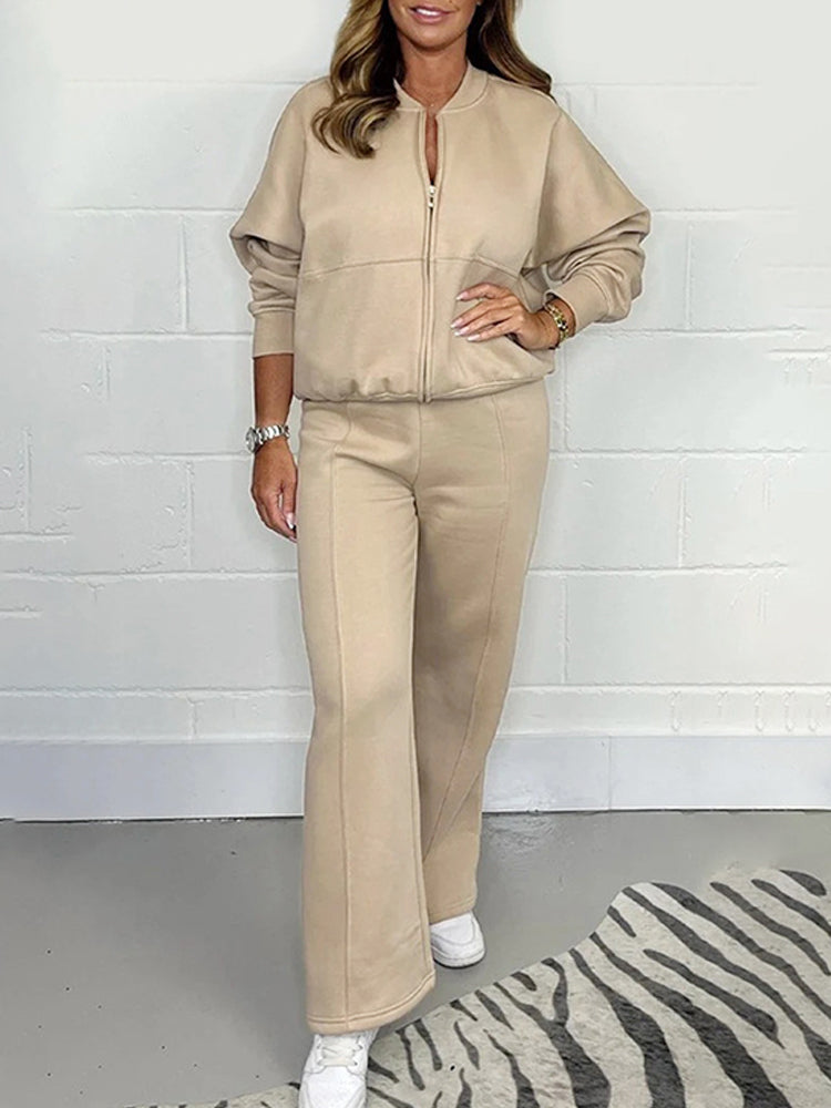 Women's Long Sleeve Sport Casual Sweatshirt Tracksuits Set