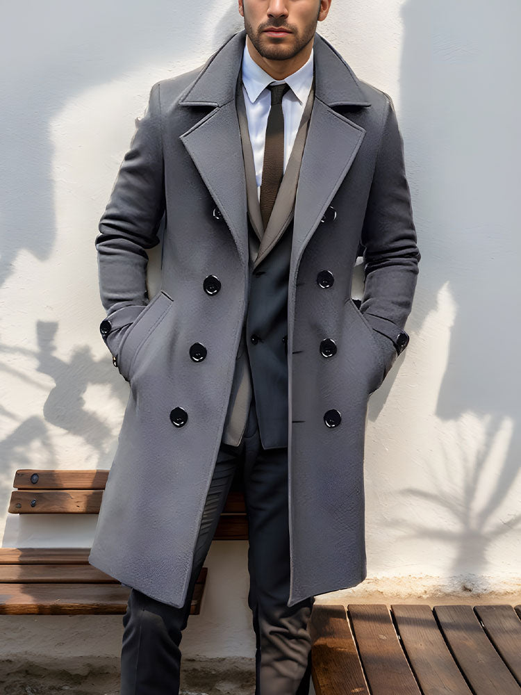 Men's Slim Fit Winter Warm Long Windbreaker