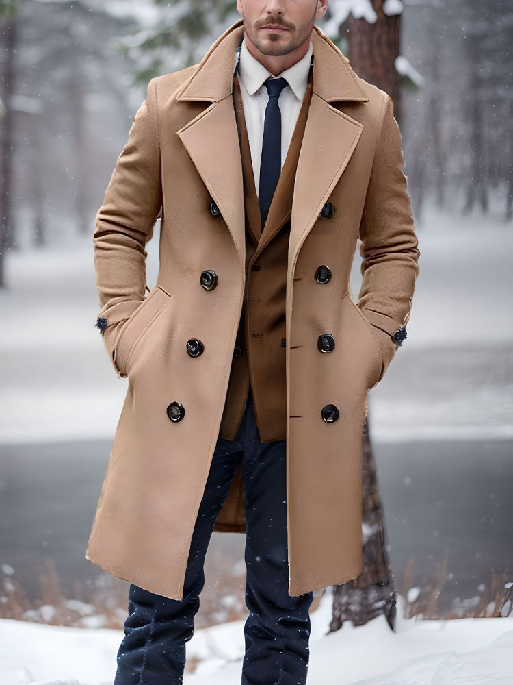 Men's Slim Fit Winter Warm Long Windbreaker