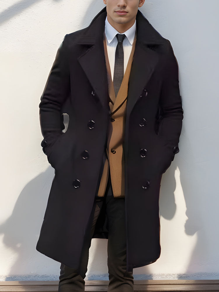 Men's Slim Fit Winter Warm Long Windbreaker