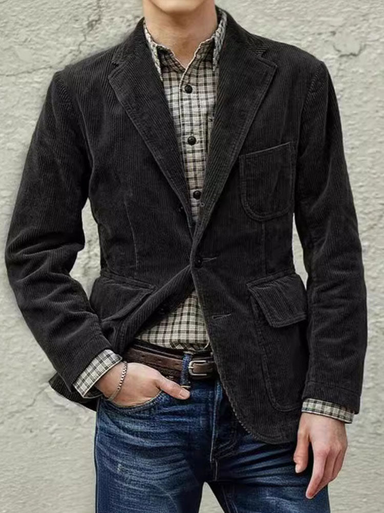 Men Winter Autumn Corduroy Casual Coat